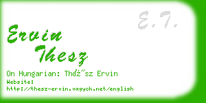 ervin thesz business card